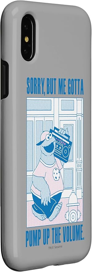 iPhone X/XS Sesame Street Cookie Monster Me Gotta Pump Up The Volume Case