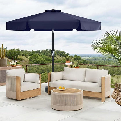 MASTERCANOPY Valance Patio Umbrella for Outdoor Table Market (7.5ft, Navy Blue)