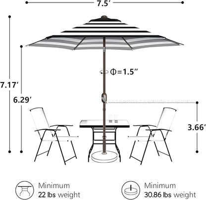 7.5Ft/9Ft Patio Umbrella, UV Protect Pool Umbrella with Heavy Duty Pole,Outdoor Umbrella with Push Botton Tilt & Crank