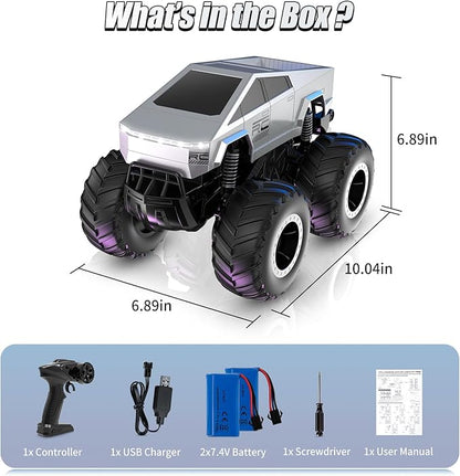 1:16 Remote Control Car, 2.4GHz Waterproof RC Cars, 4WD Amphibious RC Truck, All Terrain Off-Road Remote Control Monster Truck, Pick-up RC Car Toy for Boys Girls Ages 6+