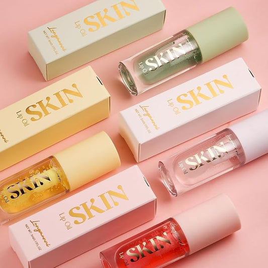 Big Brush Head Hydrating Lip Glow Oil Plumping Lip Tint, Hydrating Lip Gloss Tinted Lip Balm Transparent Lip Care, Long Lasting Nourishing Non-sticky Fresh Texture (Raspberry)