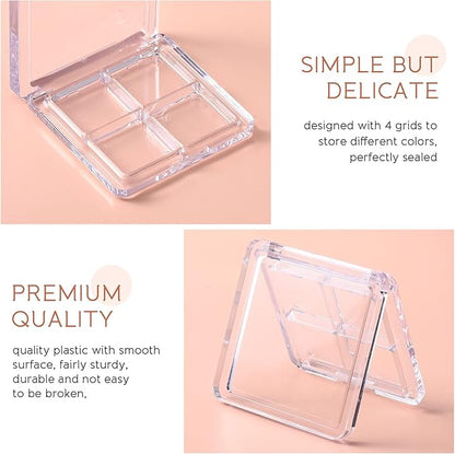 Beaupretty 4 Pieces Empty Eyeshadow Pallet 4 Grids
