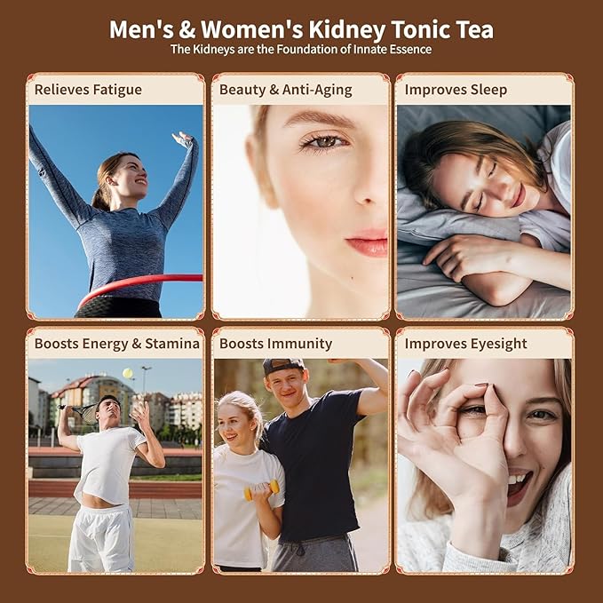 Ginseng Five Treasures Kidney Tea - Traditional Chinese Herbal, Natural Organic Cleanse Detox for Women & Men, 7 Precious Ingredients Formula (2 Pack/50 Bags)