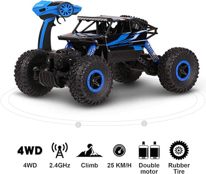 Cheerwing 1:18 Rock Crawler 2.4Ghz Remote Control Car 4WD Off Road RC Monster Truck 2 Battery (Blue)