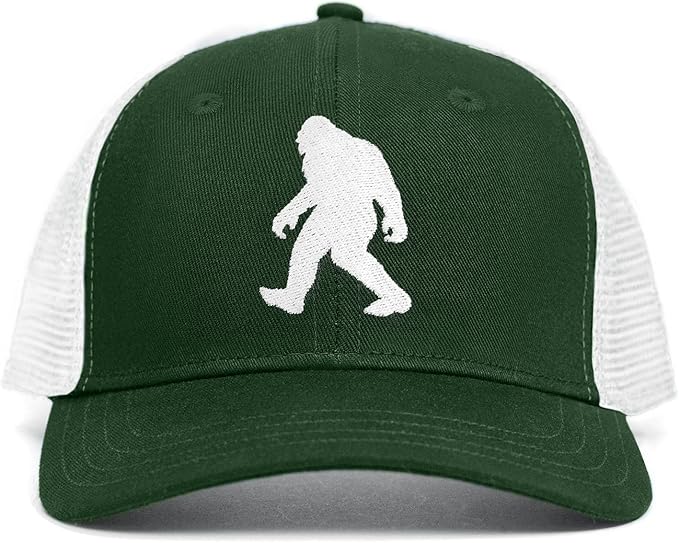 Mesh Bigfoot Hat Leather Cap for Men- Great Snapback Closure Sasquatch Hat for Hunting & Hiking
