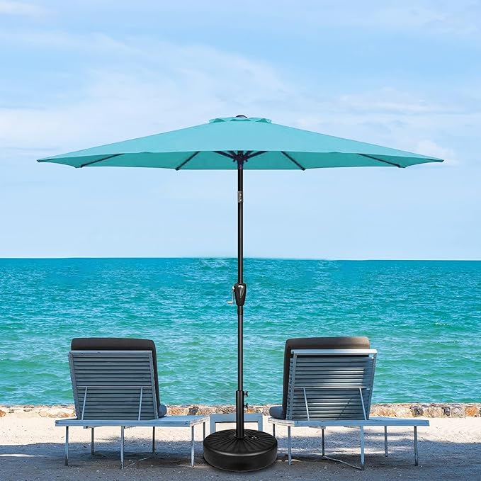 Simple Deluxe 9' Patio Umbrella Outdoor Table Market Yard Umbrella with Push Button Tilt/Crank