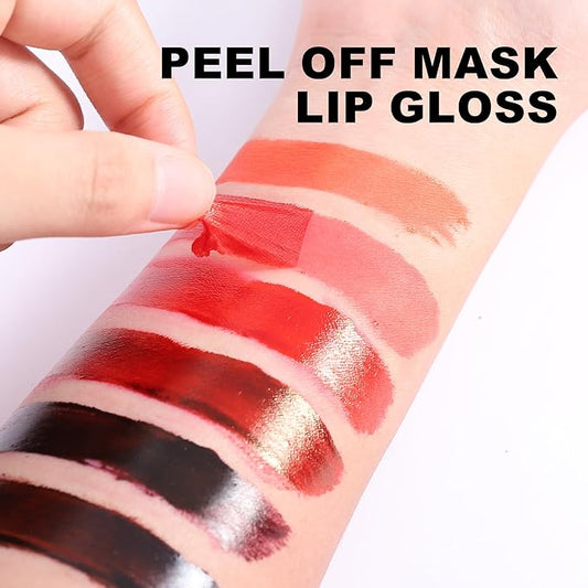 Peel Off Lip Tint, Wipe-On Colour Liquid Lipsticks, Tattoo Lip Glaze, Matte High Pigment Long Wear Waterproof Lip Contour Stain Non Smudge Transfer Proof Tear-off Lip Gross (#06, 0.12 floz)
