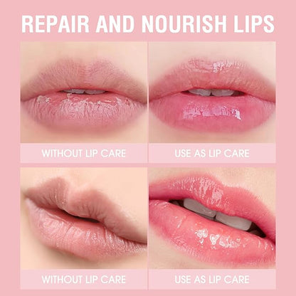 LANGMANNI Pudding Glow Lip Balm | Velvet-Smooth Lip Gloss for Nourished, Glowing Lips | Hydrating, Non-Sticky Glossy Tinted Lip Balm Makeup 0.28 Oz (#5+#6, 2)
