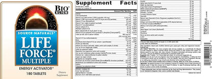 Source Naturals Life Force Multiple, Energy Activator* - 180 Tablets