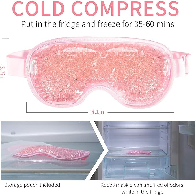 Cooling eye mask with gel