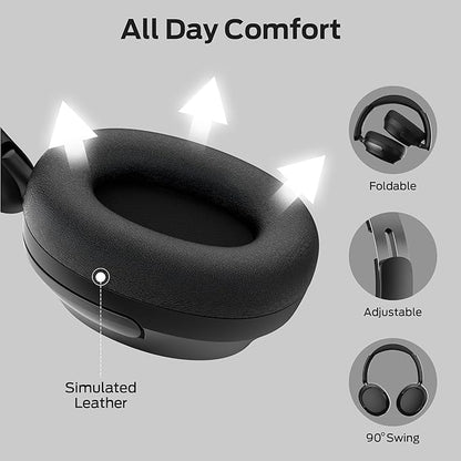 Monster Persona 3rd ANC Active Noise Canceling Headphones, Over Ear Wireless Headphone Bluetooth with Mic, 70 Hours Playtime Bluetooth Headphones, Foldable Lightweight Headphone Comfort Fit, Black