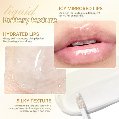 Peel Off Lip Liner Stain Tattoo, Long Lasting Waterproof Lip Stain Peel off, Tattoo Brown Lip Liner and Lip Gloss Combo, Non-Stick Cup Nourishing Lip Gloss Set Lipstick Makeup