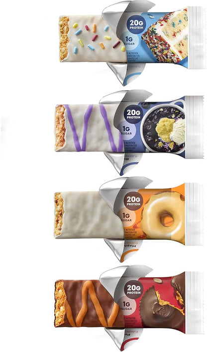 ONE Protein Bars, Sampler Variety Pack, Gluten Free with 20g Protein and 1g Sugar, Pantry Staples, 2.12 oz (8 Count)
