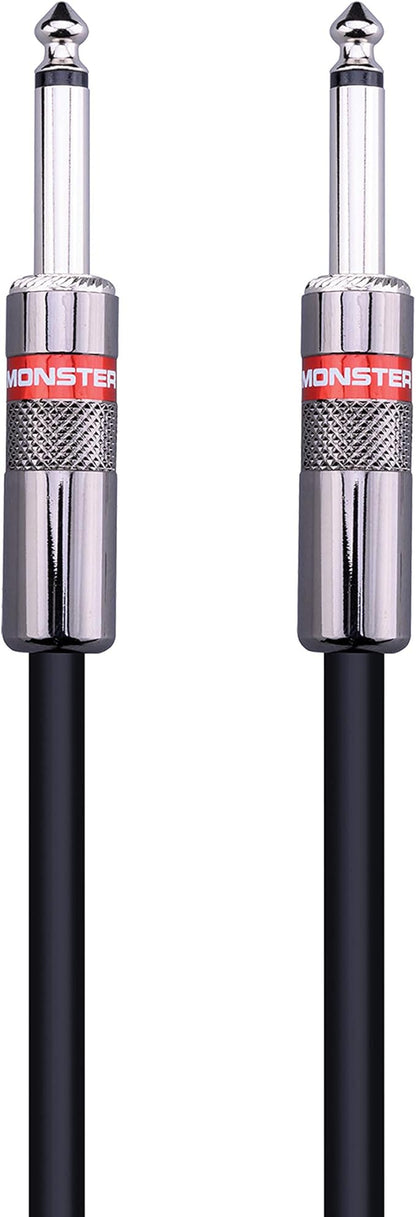 Monster Prolink Classic Speaker Cable - 6FT Straight to Straight Instrument Cable - 1/4-Inch Plugs - Guitar Cord w/Superior Signal Transfer, Noise Reduction, Duraflex Outer Jacket