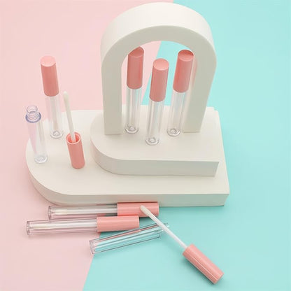 10cm Empty Lip Gloss Tubes With Wand Lipgloss Tubes Cute With Pink Lids Lip Balm Bulk Refillable Cosmetic Containers Diy Lip Gloss Making Kit（20pcs）
