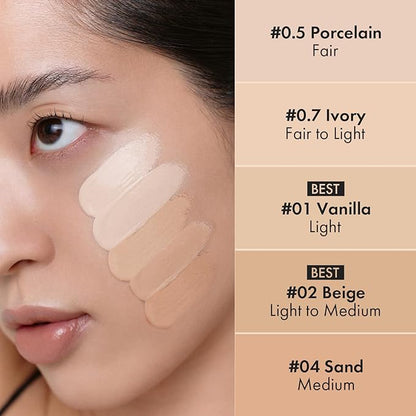 LUNA Long-Lasting Tip Concealer Cover-Fit (#0.5 Proclein) Full 0.26 Fl Oz