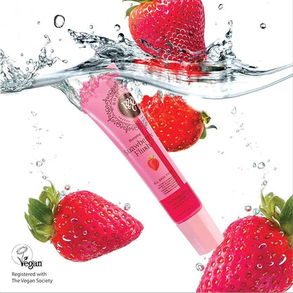 ROSÉE & CO Rosee Lip Gloss Vegan & Cruelty Free Treatment, Professional Make up, Long Lasting Glossy with Shea Butter, Moisturize, Protect & Smooth, High Shine, Non-Sticky (g. Strawberry Flush, 0.5)