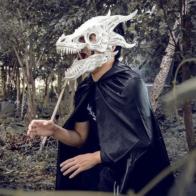 RRANYF Dino Mask Moving Jaw Decor - Tyrannosaurus Rex Cosplay Party Birthday Halloween