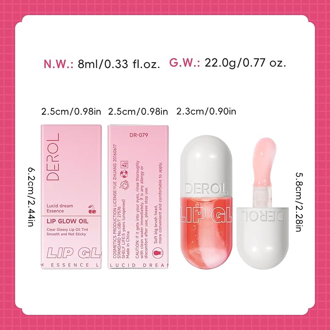 Lip Plumper Gloss High-Shine Liquid Lip Plumping Color, Long-Lasting Plumper Pout, Moisturizing, Non-Sticky With Natural Ginger Extract Portable 6 Colors (01#Tangerine)