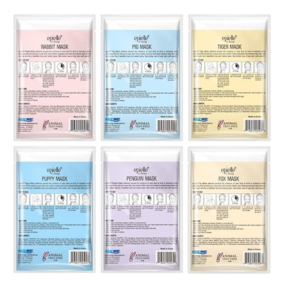 Epielle Animal Character Sheet Masks 12 Pack, Hydrating & Moisturizing Korean Face Mask Skincare Set, Spa Day, Birthday Party, Self Care Gifts for Women