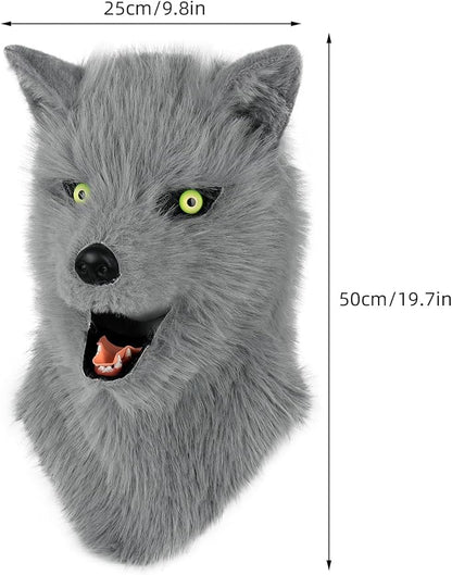 HAOAN Furry Dog Mask Animal Wolf Full Head for Halloween Fancy Dress Party Cosplay Costume Women Men