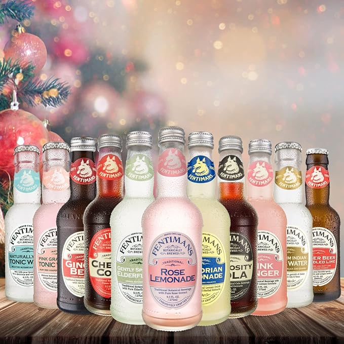 Fentimans Sparkling Pink Ginger Drink - Ginger Beer Non Alcoholic, Ginger Ale, Natural Craft Soda, Mixer, No Artificial Sweeteners or Preservatives, Botanically Brewed - 9.3 Fl Oz (Pack of 12)