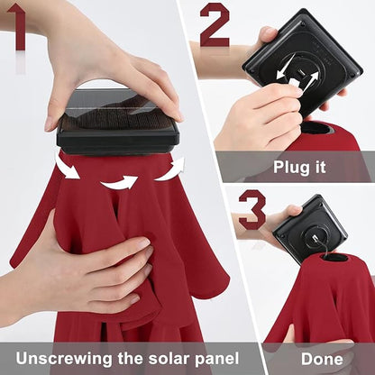 ABCCANOPY Durable Solar Led Patio Umbrellas with 32LED Lights 9FT (Burgundy)