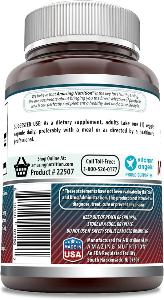 Amazing Formulas Micronized DHEA 25mg 180 Veggie Capsules Supplement | Non-GMO | Gluten Free | Made in USA | Ideal for Vegetarians | Dehydroepiandrosterone Capsules for Men & Women (1 Pack)
