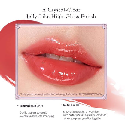 Flower Knows Midsummer Fairytales Lip Gloss-Glowy Moisturizing Coating Lip Lacquer-Hydrating Tinted Lip Oil for Girls&Women-Vegan & Cruelty Free-0.17Fl Oz(G07 Lullaby)
