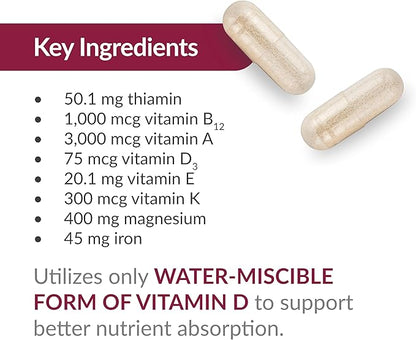 Bariatric Advantage Ultra Multivitamin with Iron - Ultra Multi with Iron - Capsule Format Multivitamin - Provides Full Complex of B Vitamins - with Vitamin C, Chromium & More - 270 Capsules