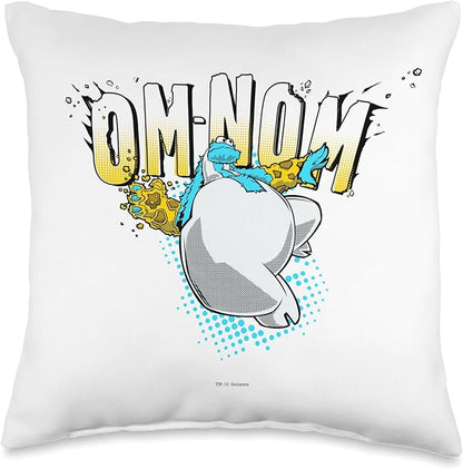 Sesame Street Cookie Monster Om-Nom Throw Pillow, 16x16, Multicolor