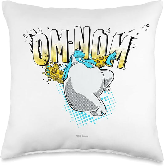 Sesame Street Cookie Monster Om-Nom Throw Pillow, 16x16, Multicolor
