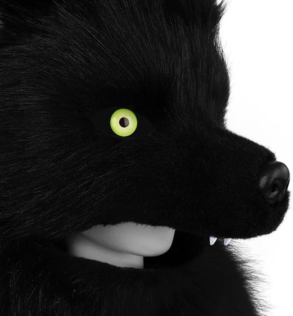 Furry Head Mask Animal Wolf Dog Plush Faux Fur Masks for Halloween Masquerade Cosplay Costume Props
