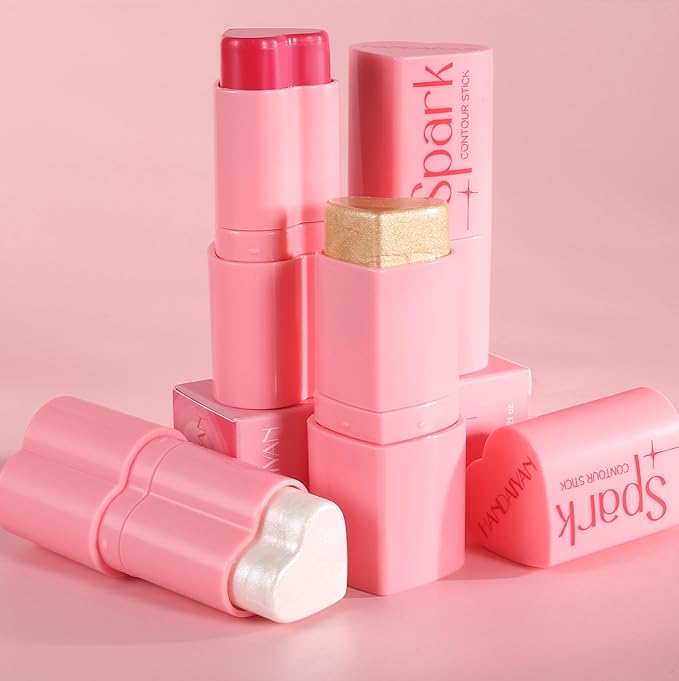 Heart Blush Stick, Matte Rouge Stick, Cheek Contour (08#, 0.) 21 OZ