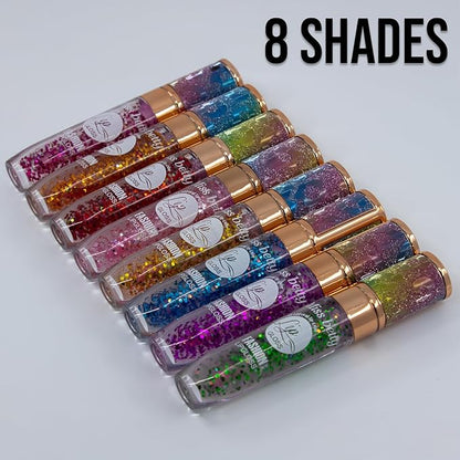 42 Bundle Diamond Bling Bling Mood Color Changing Lip Gloss & Lip Stain Set of 6 Crystal Sparkle Non-Sticky Lightweight Long Lasting High Shine Hydrating Glow For Girls, Teens, Women