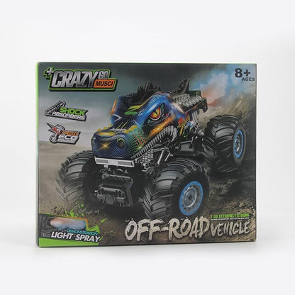 Remote Control Dinosaur Car, 2.4GHz All Terrain Remote Control Monster Truck, RC Dinosaur Monster Car, Spray Music Monster Truck RC Cars for Boys 4-7 8-12 and Girls