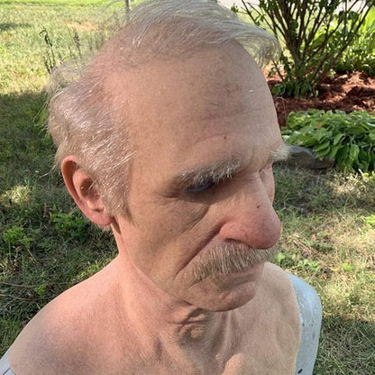 Realistic Old Man Mask Halloween Mask Scary Latex Old Man Grandpa Mask Halloween Wrinkle Face Mask