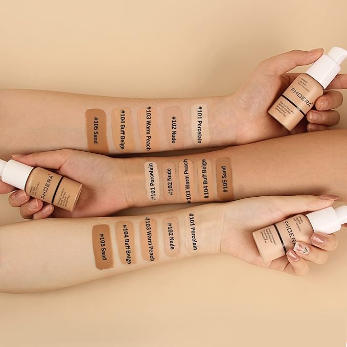 PHOERA Foundation Makeup Naturally Liquid Foundation Full Coverage 30ml