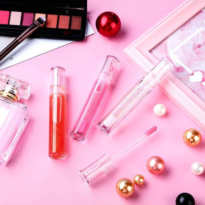Hsei 100 Pcs Clear Lip Gloss Tubes 5 ml Empty Bulk Wand Balm Containers With Lids Cosmetic Bottles With Rubber Stoppers for Eyelash Growth Liquid DIY Makeup Girls