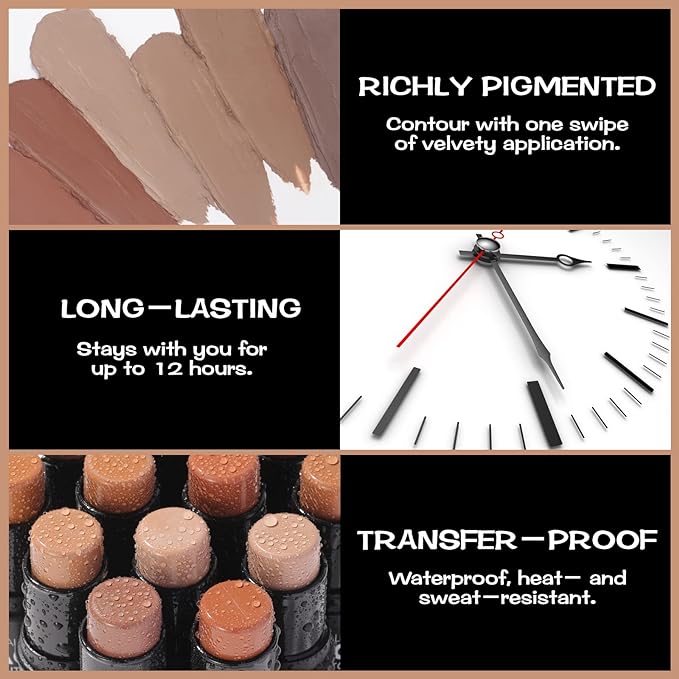 FOCALLURE Cream Contour Stick, Matte Bronzer Stick, Professional