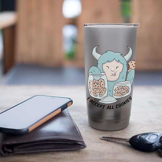 Cute Monster Cookie Lover Delight Stainless Steel Insulated Tumbler