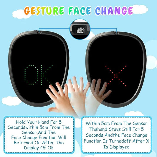 Ompusos LED Mask with Gesture Sensing - Light up mask for Costume Cosplay Party Masquerade - Kids, Men, Women