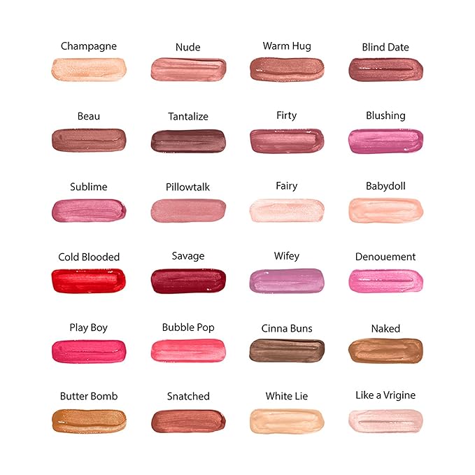 Ruby Kisses Lip Gloss Butter Bomb Gloss Non-Sticky Lip Gloss Vitamin E Natural Nude Lip Makeup - 7.8mL (0.26 US fl.oz) (Champagne)