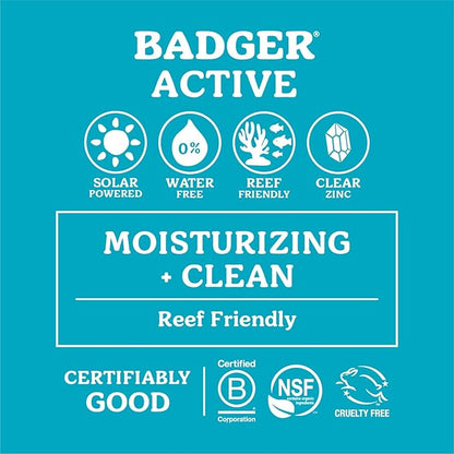 Badger Mineral Sunscreen Cream SPF 30, Zinc Oxide Sun Care, 98% Organic, Reef Safe, Water Resistant, Unscented Face and Body Sunscreen Travel Size, 2.9 fl oz, 2-Pack