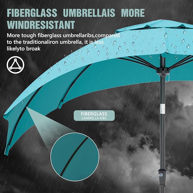 Patio Umbrellas, Pool Umbrella, Outdoor Umbrella with Push Button Tilt/Crank, Deck Umbrellas, Market Umbrela Table for Backyard, Deck, Garden, Pool