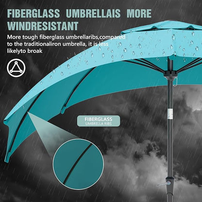 Patio Umbrellas, Pool Umbrella, Outdoor Umbrella with Push Button Tilt/Crank, Deck Umbrellas, Market Umbrela Table for Backyard, Deck, Garden, Pool