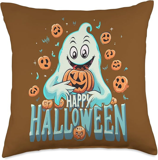 Halloween Cookie Monster: Haunted Cookie Delight Spookfest Throw Pillow