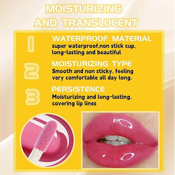 Super Lustrous Lip Oil, Non-Sticky, Hydrating, Hypoallergenic, Waterproof, High Shine Finish (06# Deep Berry)