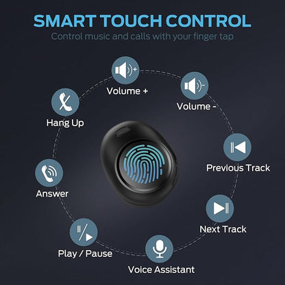 Monster Wireless Earbuds, Touch Control Bluetooth Earphones with Charging Case, Lightweight in-Ear Headphones, Built-in Microphone, IPX6 Waterproof, Fast Charging Sports Bluetooth Headset