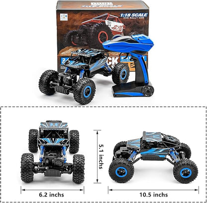 Cheerwing 1:18 Rock Crawler 2.4Ghz Remote Control Car 4WD Off Road RC Monster Truck 2 Battery (Blue)
